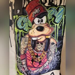 Left Point Italy Rhinestone Goofy Sweater Size 2x Fits XL